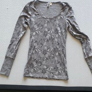 BKE Gray Patterned long sleeve shirt